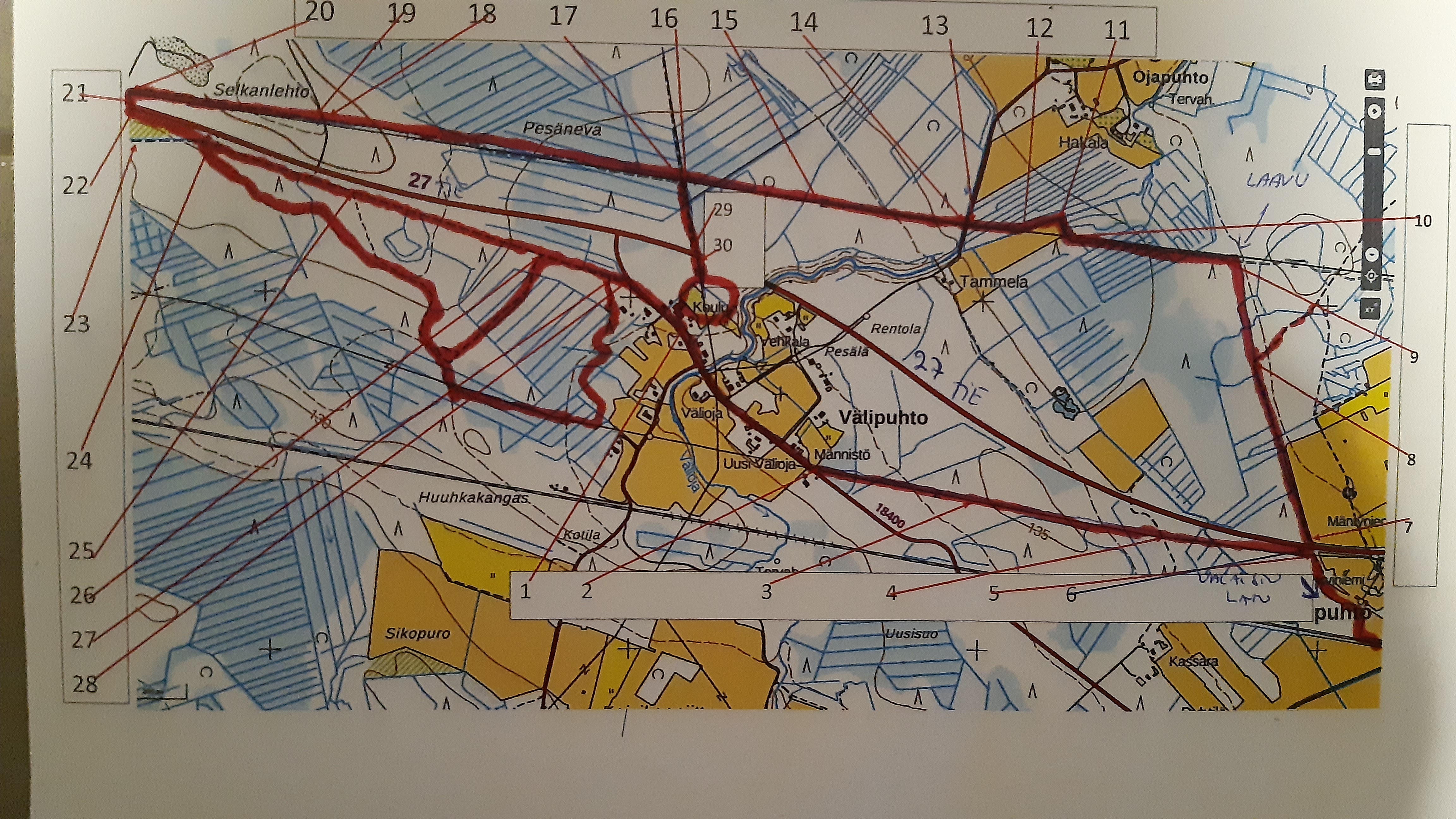 Reitist&ouml; on kuvattu paksulla punaisella viivalla